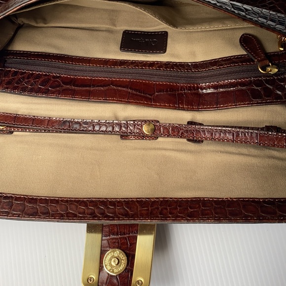 RARE Cole Haan Elena Croc Textured Leather Clutch - Picture 7 of 7